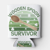 Wooden Spoon Survivor Funny St Paddys day Design Blikjeskoeler (Achterkant)