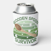 Wooden Spoon Survivor Funny St Paddys day Design Blikjeskoeler (Blikje Achterkant)