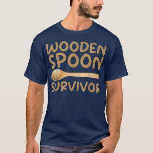 Wooden Spoon Survivor grappig Italiaans T-shirt