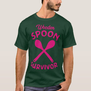 Wooden Spoon Survivor Onderdruk Diep roze tekst T-shirt