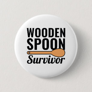 Wooden Spoon Survivor Ronde Button 5,7 Cm