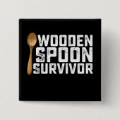Wooden Spoon Survivor Vierkante Button 5,1 Cm (Voorkant)