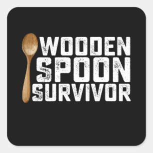Wooden Spoon Survivor Vierkante Sticker