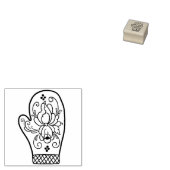 Wooden Stamp - Mitten Rubberstempel (Gestempeld)