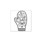 Wooden Stamp - Mitten Rubberstempel (Afrduk)