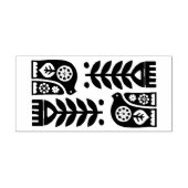 Wooden Stamp - Scandinavische Folk Art Flowers Bir Rubberstempel (Afrduk)