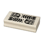 Wooden Stamp - Scandinavische Folk Art Flowers Bir Rubberstempel (Stempel)