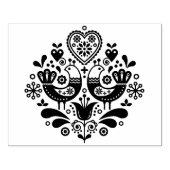 Wooden Stamp - Scandinavische Folk Art Pattern Bir Rubberstempel (Afrduk)