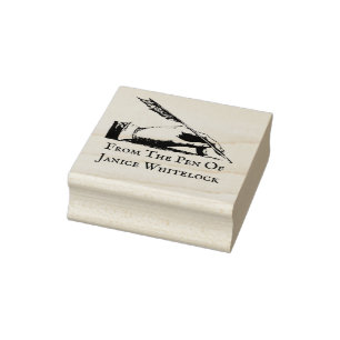 Wooden Stamp van gepersonaliseerde schrijver Rubberstempel