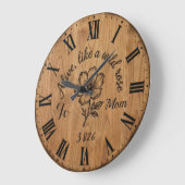 Wooden Style Wild Rose Wall Clock for Mom Grote Klok (Hoek)