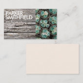 Wooden Succulent Rustic Floral Visitekaartje (Voorkant / Achterkant)