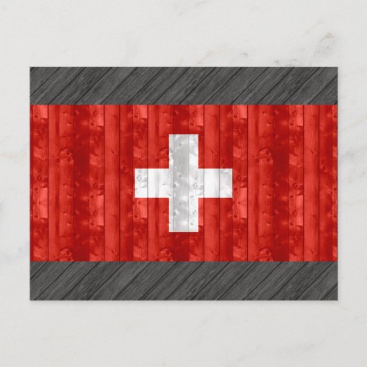 Wooden Swiss Flag Briefkaart (Voorkant)