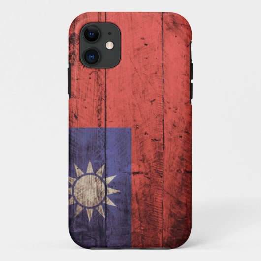 Wooden Taiwan vlag Case-Mate iPhone Case (Achterkant)