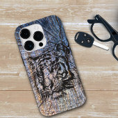 Wooden Tiger Blue Case-Mate iPhone Case