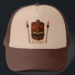 Wooden Tiki Aloha Retro Hawaiian Summer Custom Trucker Pet<br><div class="desc">Wooden Tiki Aloha Retro Hawaiian Summer Custom Pet.</div>