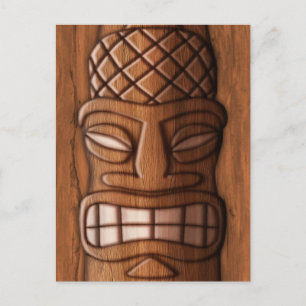 Wooden Tiki Mask Briefkaart