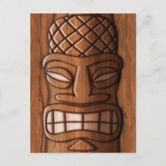Wooden Tiki Mask Briefkaart (Voorkant)