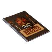 Wooden Tiki Mask  Retro ALOHA Hawaiian Notitieboek (Rechterzijde)