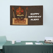 Wooden Tiki Mask  Retro ALOHA Hawaiian Spandoek (Beurs)