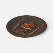 Wooden Tiki Mask  Retro ALOHA Summer Party Papieren Bordje (Gekanteld)