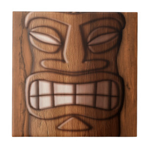 Wooden Tiki Mask Tegeltje