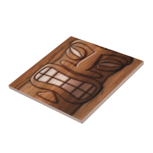 Wooden Tiki Mask Tegeltje (Zijkant)