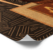 Wooden Tiki  Retro ALOHA Luau Party Banner Poster (Hoek)