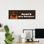Wooden Tiki  Retro ALOHA Luau Party Banner Poster (Thuiskantoor)