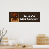 Wooden Tiki  Retro ALOHA Luau Party Banner Poster (Keuken)