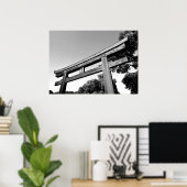 Wooden Torii van Meiji Shrine, Tokio Poster (Thuiskantoor)