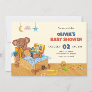 Wooden Toys baby shower Invitation Kaart