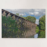 Wooden Train Trestle Over a River Legpuzzel<br><div class="desc">Old wooden train trestle over a river in Hamilton, Michigan.</div>