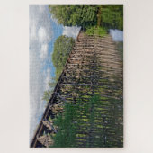 Wooden Train Trestle Over a River Legpuzzel (Verticaal)