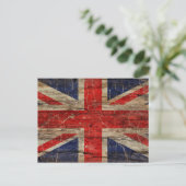 Wooden  Union Jack Flag Briefkaart (Staand voorkant)