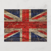 Wooden Union Jack Flag Briefkaart (Voorkant)