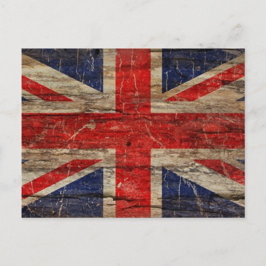 Wooden  Union Jack Flag Briefkaart (Voorkant)