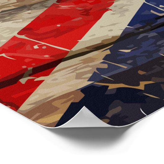 Wooden  Union Jack Flag Poster (Hoek)