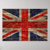 Wooden  Union Jack Flag Poster (Voorkant)