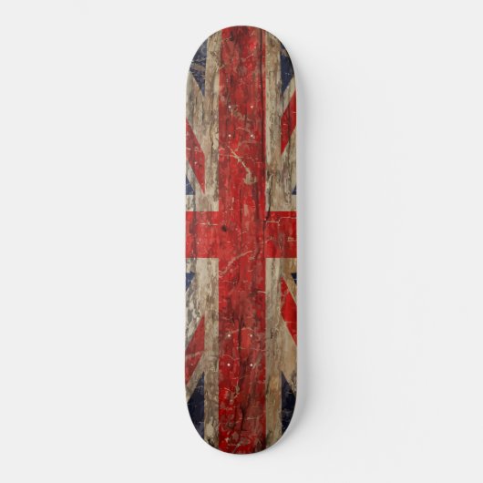 Wooden  Union Jack Flag Skateboard (Voorkant)