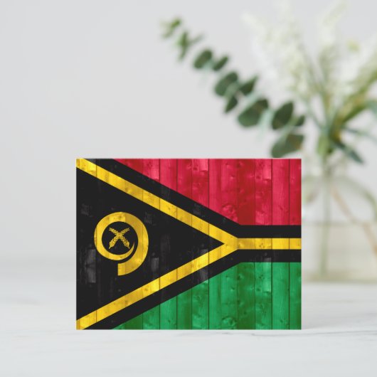 Wooden Vanuatan Flag Briefkaart (Staand voorkant)