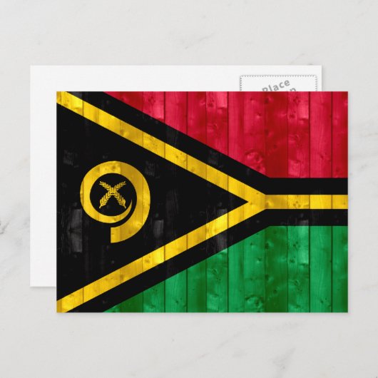 Wooden Vanuatan Flag Briefkaart (Voorkant / Achterkant)