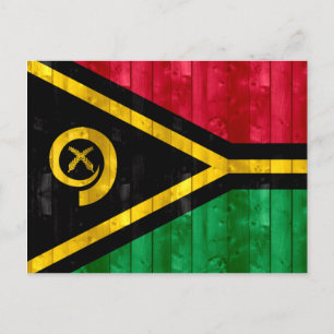 Wooden Vanuatan Flag Briefkaart