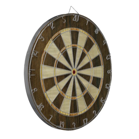 Wooden Veneer Dartboard Dartbord (Voorkant Links)