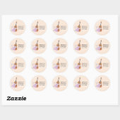 Wooden Violen & Ballet Shoes Wedding Date Ronde Sticker (Vel)