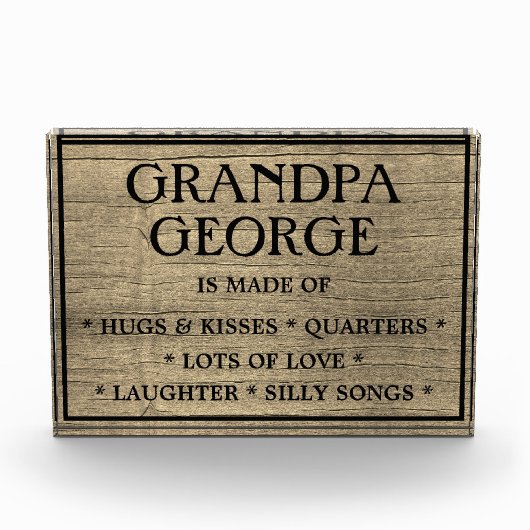 Wooden "waaruit opa bestaat" fotoblokken (Voorkant)