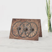  Wooden Wagon Wheels Note Card Notitiekaartje (Achterkant)