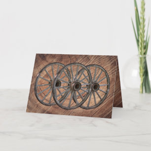  Wooden Wagon Wheels Note Card Notitiekaartje