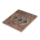 Wooden Wagon Wheels Tegeltje (Zijkant)