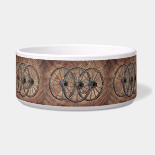 Wooden Wagon Wheels Voerbakje