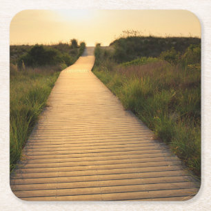Wooden Walkway to Beach Kartonnen Onderzetters